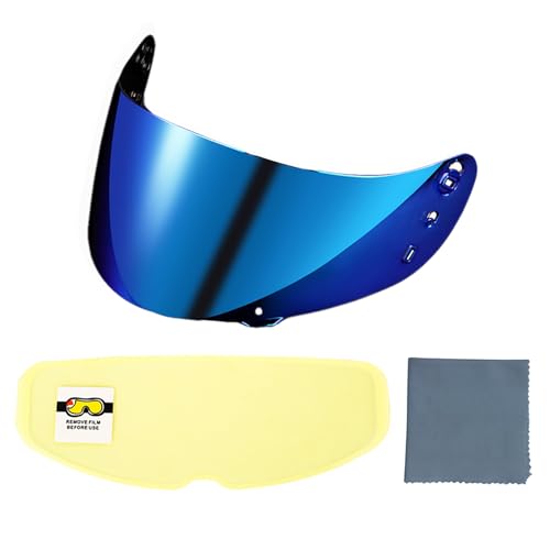 XYJTC Lente para Casco de Motocicleta, Protector de Casco de Motocicleta IC04 Airframe Pro Airmada Airform con Juego de película antivaho Profesional (Revo Blue + película antivaho)