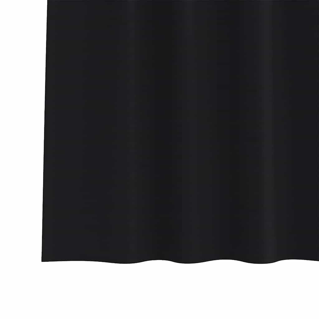 Lot de 2 rideaux occultants avec anneaux - Noir - 225 x 140 cm - En polyester - Pour salon, chambre à coucher, bureau - Protection solaire - Protection contre la chaleur - Décoration de