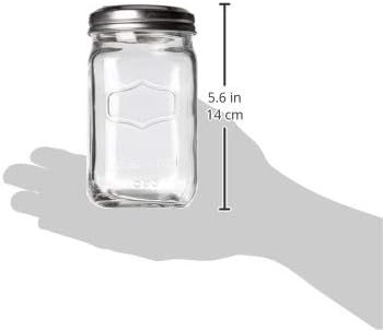 Miniatura 2 de Circleware Yorkshire Mason - Recipiente de vidrio con tapa de metal para el hogar, cocina, cristalería, contenedor de almacenamiento para