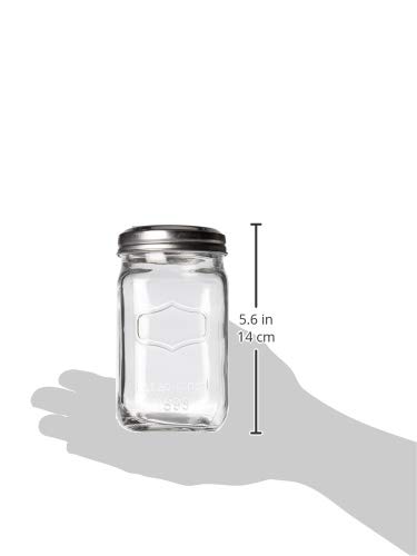 Circleware Yorkshire Mason Sugar Jar Glass Canister With Metal Lid Home Kitchen Glassware Food Preserving Storage Container For Coffee, Tea, Spices, Cereal And Farmhouse Decor, 18.25 Oz, Clear #TOP1