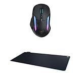 Turtle Beach PC Gaming Bundle: Kone II Air Wireless Gaming Mouse, Ergonomic 4D Scroll Wheel, Customizable RGB (Ash Black) + Sense AIMO XXL Ultra-Wide LED Gaming Desktop Mousepad (Black)