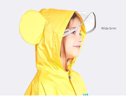 Image of Toddlers Boys Girl Hood Rain Poncho Waterproof Dirty Proof Rain Jacket Coat Kids Rainwear Yellow Elephant 3-4 Years