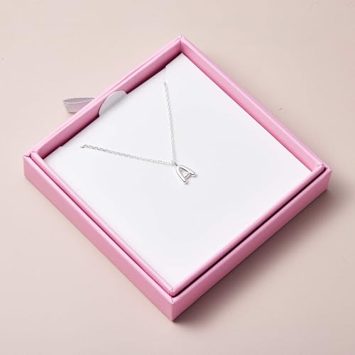 Collar de plata de ley con letra A para niños regalo de comunión 2