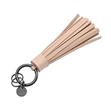 Taille : la longueur totale du porte-clés en cuir est d'environ 14,5 cm.