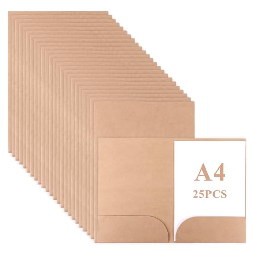 Pochette de présentation A4 kraft chemise cartonnée marron dossier école projets CYEER x25