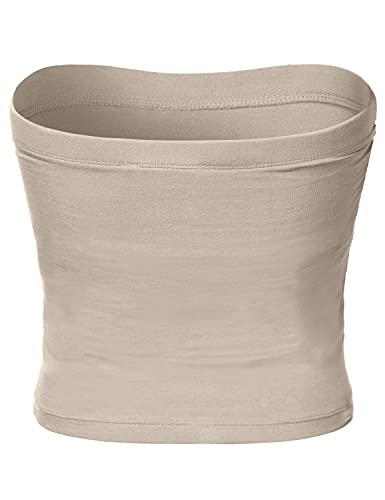 Image of Women's Shapewear Tube Tops Strapless Ruched Built-in Shelf Bra Casual