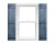 Polaris Homeside 4 Board and Batten Joined Vinyl Shutters (1 Pair) 14-1/2in. x 59in. - 610 Indigo Blue