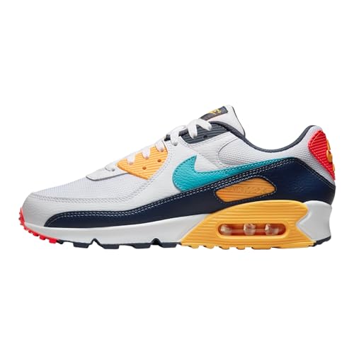 Nike Air Max 90 Men's Shoes (HF4860-100, White/Thunder Blue/Racer Pink/Dusty Cactus) Size 10