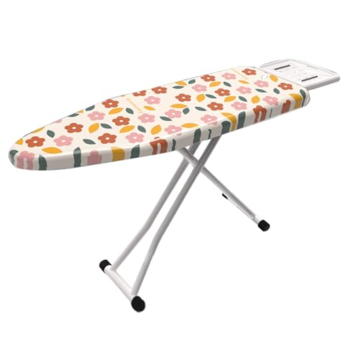 ISCBAFYX Ironing Board Cover and Pad, Steam Iron Rest, Adjustable Height, Leg Foldable, Household Essentials Basic, Iron Table(Color:Flower,Size:91 * 31cm/36 * 12in)