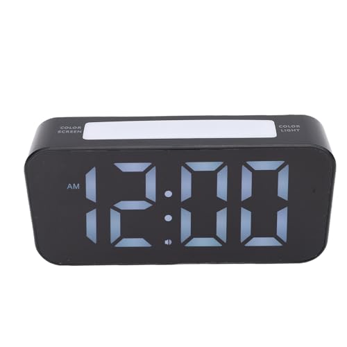 Jopwkuin Reloj Despertador Vibratorio con Volumen de 100dB para Personas que Duermen Mucho Pantalla que Cambia de Color RGB Números Grandes para Personas Mayores Sordas