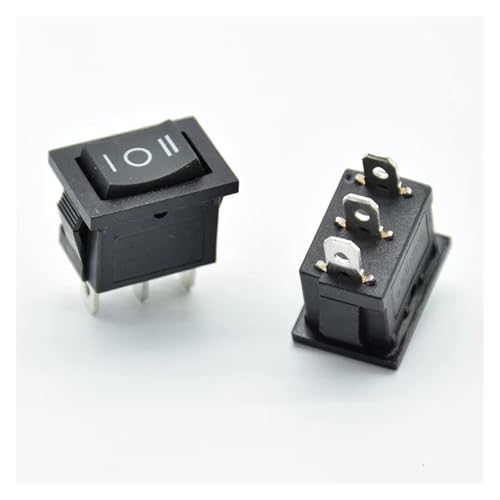 5PCS/lot 21 * 15 * 21mm Black SPDT On/Off/On AC 6A/250V 10A/125V 3 Pin Boat Rocker Switch Third Gear 3 Position