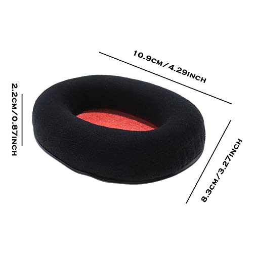 EMSea 1 Pair Ear Pads Replacement Compatible with Kingston HyperX Cloud II Gaming Headphones Ear Cushion Flannel Foam Earphones Accessories Black Red - Image 4