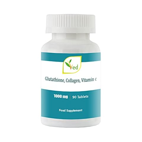 VED Reduced L-Glutathione, Collage, Vitamin C Tablets | 1000mg x 90 Tablets Cover