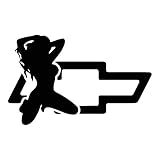 Sexy Girl Silhouette with Chevy Emblem Decal 0010