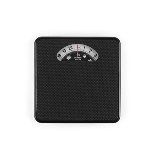 Salter Große Zifferblatt Mechanische Waage Kompakte Badezimmerwaage mit Analoganzeige 133kg Kapazität 0 5 kg Präzision Keine Batterien Erforderlich Körperwaage Schwarz