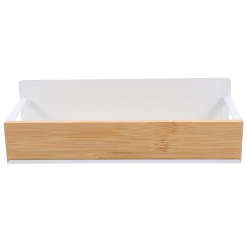 PLAFOPE Estante Magnético Organizador Versátil para Especias de Acero al Carbono y Madera Hueco y Ventilado en Color Blanco para Cocina