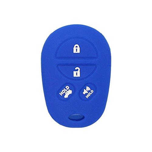 BROVACS Silicone Cover Protector Case Holder Skin Jacket Compatible with TOYOTA 4 Button Remote Key Fob CV2418 Deep Blue