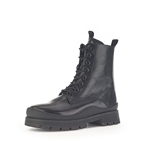 Gabor Damen Combat Boots, Frauen Stiefeletten,Wechselfußbett,Moderate Mehrweite (G),schnürstiefel,Stiefel,schw.(Micro/Uni),37 EU / 4 UK