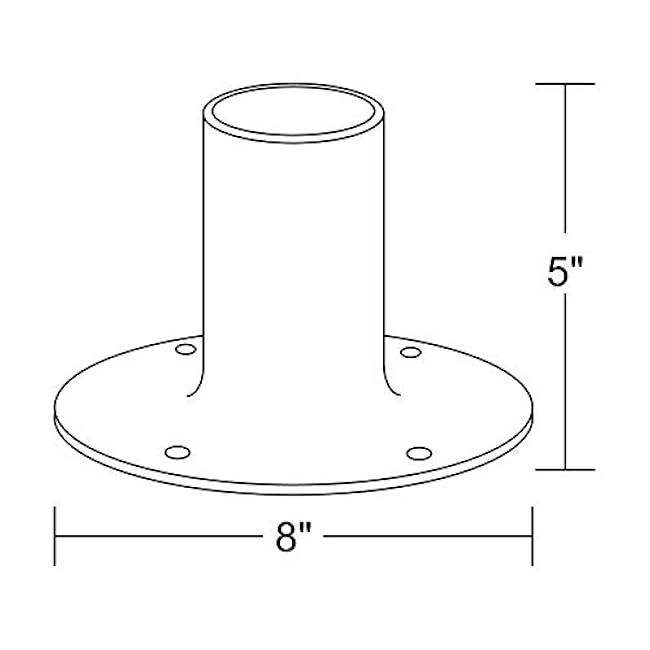 Solus SB-2403 Outdoor Surface Mount Lamp Post Base ¨C Light or Heavy Duty Aluminum Base for 3 Poles - Black, Bronze, or White ¨C Made in USA (Black Light Duty)