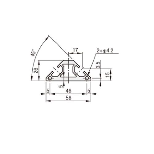 ミスミ MISUMI アルミフレーム 6シリーズ その他形状 45度 HFS45TR6-30-500 500mm シルバー 4本入