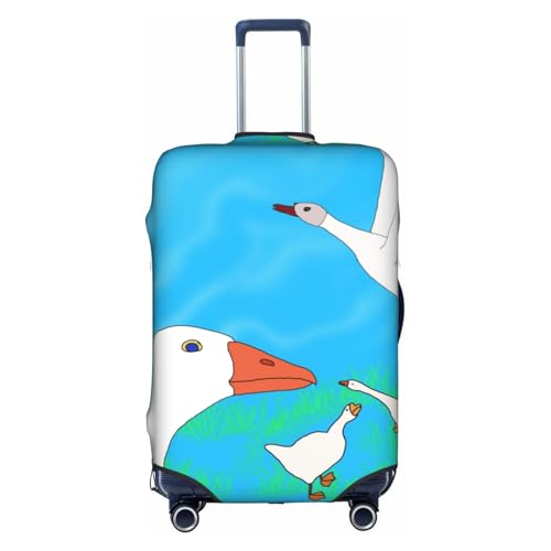 happy white goose Large Luggage Suitcase Cover.The cover does not include the suitcase itself