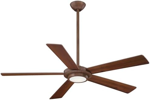 MINKA-AIRE F745-DK Sabot 52" 5-Blade LED Ceiling Fan in Distressed Koa Finish with Reversible Medium Maple or Dark Walnut Blades with White Lens