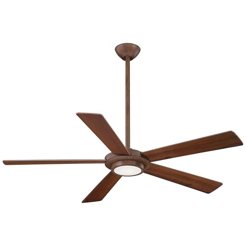 MINKA-AIRE F745-DK Sabot 52" 5-Blade LED Ceiling Fan in Distressed Koa Finish with Reversible Medium Maple or Dark Walnut Blades with White Lens