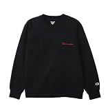 [チャンピオン] トレーナー キッズ 長袖 TECH WEAVE(R) Relax fit ストレッチ 速乾 USAコットン グラフィックロゴ刺繡 水性プリント クルーネックスウェットシャツ スクールボーイズ スポーツ CK-AS002-090-160