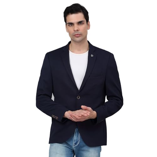 Image of Cantabil Self Design Full Sleeves Notch Lapel Casual Blazer for Men | Casual Blazer for Men | Men Blazer for Casual (P MBZC00069)