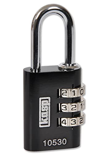 Image of Lock, Combi, Aluminium, 30MM, Black, Aluminium Combination Padlocks, Qty.1 | K10530BLAD