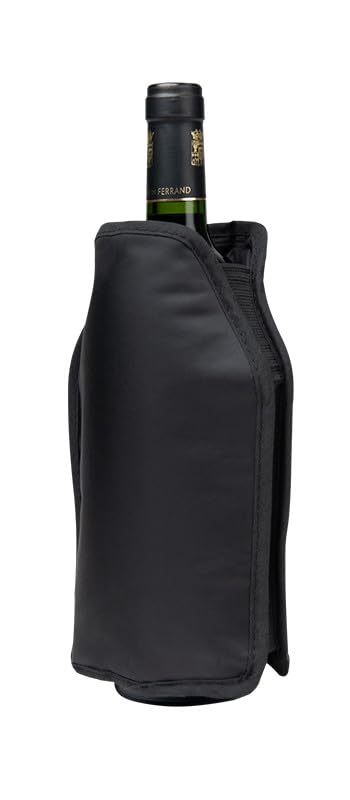 Personalized Insulated Wine Bottle Cooler Bag, Nylon with Gel Insulation, 25-Qty, Black, 6.5