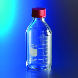 Corning 1395-1LHTC Pyrex Media Bottle with PBT High Temperature Cap, Capacity 1 L (Pack of 10)