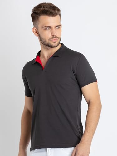 Image of Status Quo Men's Polo T-Shirt | Rich Cotton Blend | Slim Fit | All Day Comfort | Contrast Inner Placket | Polo Collar
