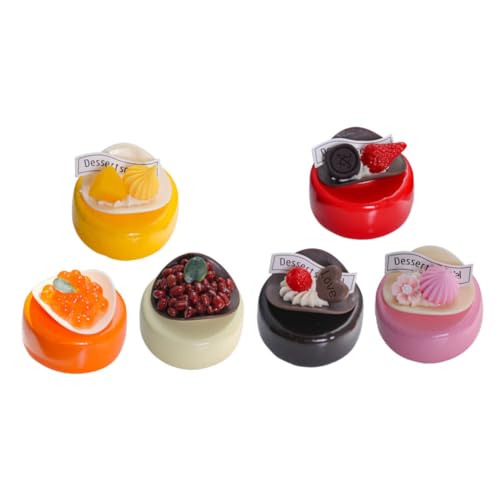 ULDIGI 6pcs Simulation Cake Lovely Cake Food Models Lifelike Fake Cakes Home Decors Tabletop Cake Decor Dessert Shop Props DIY Cake Models Delicate Cake Models Lifelike Cakes Cake Props