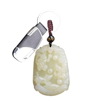 Ecqizer 天然和田玉三合生肖吊坠/Feng Shui Bracelet For Women