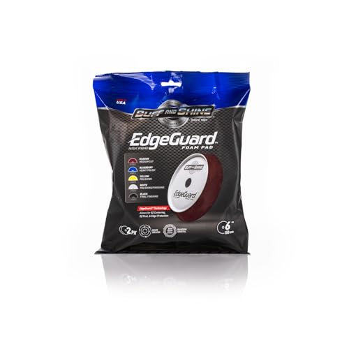 Image of Buff and Shine - EdgeGuard Foam Buffing Pads - Maroon - 6 inch Medium Cut Pad - Pack of 2