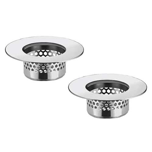 WELANGBN Bathroom Sink Strainer (2 Pack), Bathtub Drain Cover Lavatory Sink Drain Strainer Hair Catcher for Laundry Utility RV Sink, Stainless Steel Drain Filter. Fit Hole Size from 1.25