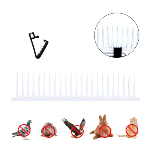 Image of Bird Spikes for Solar Panels with Stand (Pack of 10) Polycarbonate Anti-Bird Strips for Fits 30 40mm Thick Panels Effective Solar Panel Protection Solution