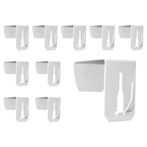 Itharon Set di 10 Ganci per Finestre - Ganci a Pressione in Lega di Zinco Bianco per Telai 15-20mm - Supporti per Decorazioni e Accessori