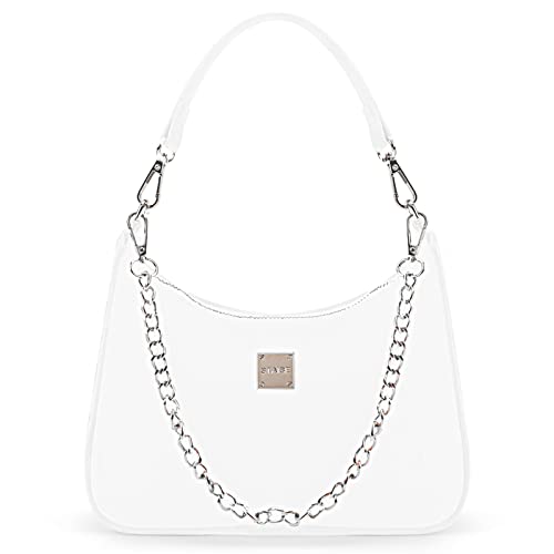 Shoulder Bags for Women, Trendy Crocodile Handbag Purses, Women’s Leather Crossbody Bag with Adjustable Straps/Chain