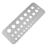 Edelstahl-Bohrlehre zum Messen von Bolzendraht- und Bohrergrößen – 29 fraktionelle und dezimale Markierungen (1/16 Zoll bis 1/2 Zoll, 1/64 Zoll Incremen