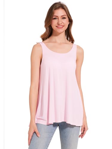 Image of Rosyline Tank Top for Women with Built in Bra Flowy Swing Undershirt Tank Tops S-4XL