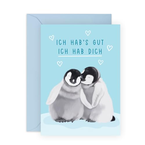 Happy Birthday Karte 'Love Of My Life' – Romantische Pinguin-Karte Für Ihn/sie, Mit Aufklebern & Umschlag
