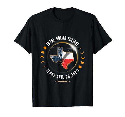 Photo de Eclipse solaire deux fois dans une vie Texas 2024 Total Eclipse T-Shirt