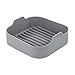 Air Fryer Pot en silicone de 20,3 cm pour friteuse à air, bol/casserole de remplacement des revêtements en papier sulfurisé amovibles pour accessoires de four (gris, taille : 20,5 x 20,5 x 7 cm)