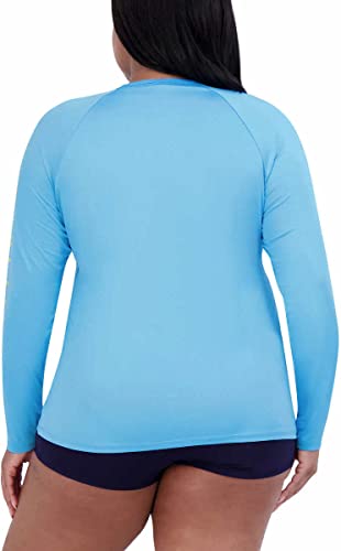 Image of Nautica Women's Long Sleeve Rashguard - Quick-Dry, UPF Protection, Swim Shirt, Pool, Beach, Hiking, Yoga, Volleyball