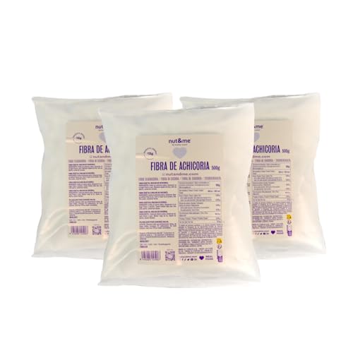 Inulina en polvo 1,5 kg nut&me | Fibra de achicoria | Keto | Sin lactosa, sin aditivos | Alto en fibras | Vegano | Endulzante natural | 3 x 500 gr