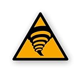 ISO 7010 W074 Tornado Warning Sticker | Weather Alert Sign | Safety Decal | Emergency Preparedness | Storm Caution [W074]