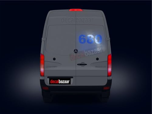 Image of Number Sticker 5 Inches Reflective Vinyl Blue (Set 2), (Code 23)