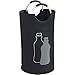 WENKO Flaschensammler Jumbo, 69 Liter, Flaschentasche mit dekorativem Aufdruck & Soft Grip Aluminium-Tragegriffe für einfachen Transport von leeren Flaschen, 100 % Polyester, 38 x 72 cm, Schwarz